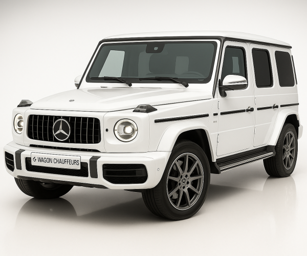 White Mercedes-Benz G-Class in Studio